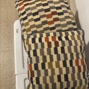 Couch pillow set of 2 colors tan brown and rust